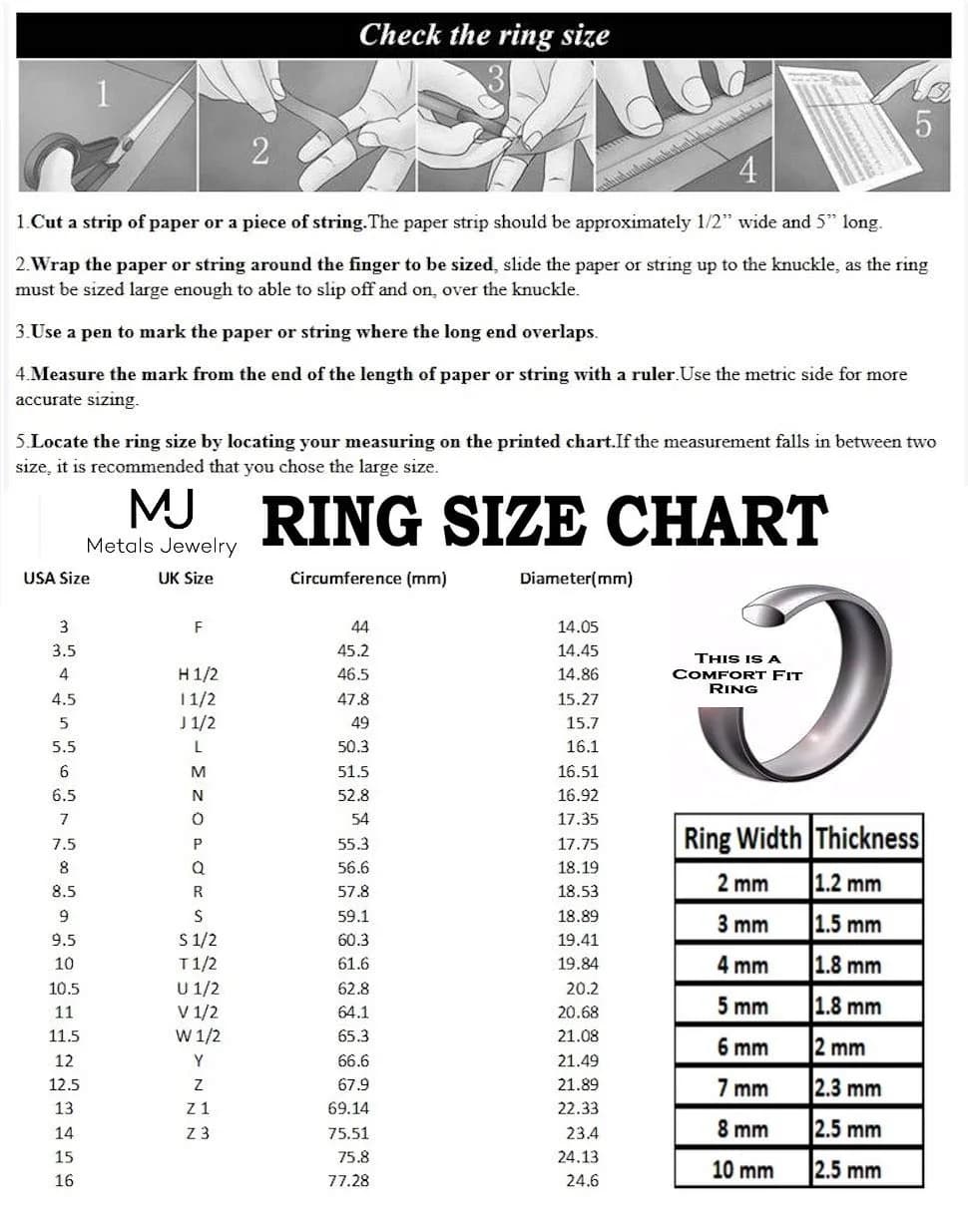 MJ Metals Jewelry Classic Mirror Polished White Tungsten Carbide 10mm Comfort Fit Wedding Band Ring Size 8 | Durable Scratch-Resistant Wedding Ring thumbnail 7