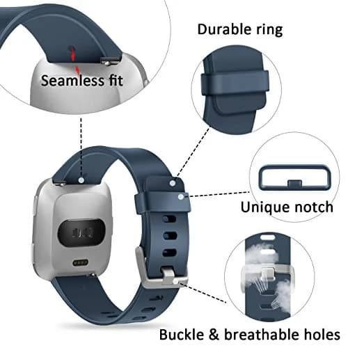 Wepro Sport Bands Compatible with Fitbit Versa 2 Bands for Women Men | Soft Elastomer, Sweat-Resistant, Multiple Sizes & Colors thumbnail 2