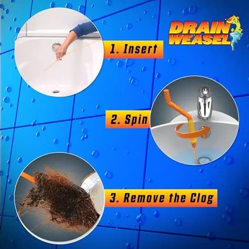 FlexiSnake Drain Weasel Max Sink Snake Hair Clog Remover Tool, 2 Wands | 20" Ultra-Thin Pipe Cleaner with Micro-Hooks thumbnail 4