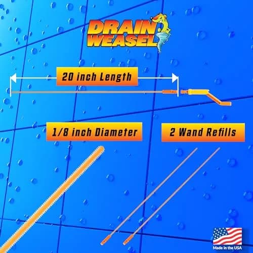 FlexiSnake Drain Weasel Max Sink Snake Hair Clog Remover Tool, 2 Wands | 20" Ultra-Thin Pipe Cleaner with Micro-Hooks thumbnail 7