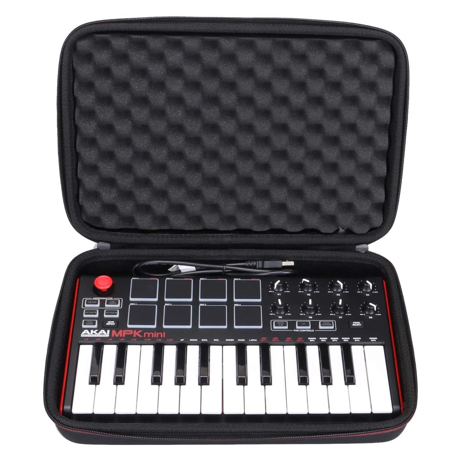LTGEM Black Hard Case for Akai MPK Mini MK3 and MPK Mini Play MK3 25 Key MIDI Controller - main product image