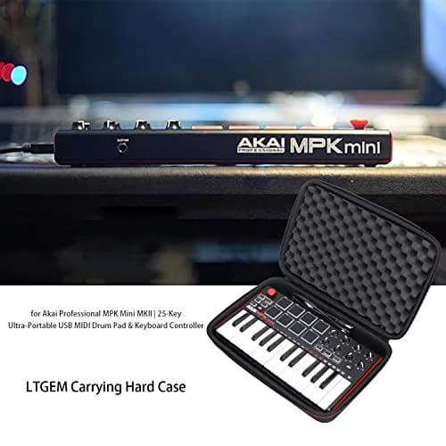 LTGEM Black EVA Hard Case for Akai Professional MPK Mini MK3/Play MK3 25-Key USB MIDI Keyboard Controller | Shockproof & Water-Resistant thumbnail 7