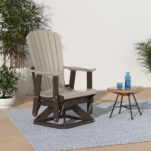 American Furniture Classics Swivel Glider One Size Weather Wood/Tudor Brown | Amish Crafted Outdoor Chair thumbnail 2