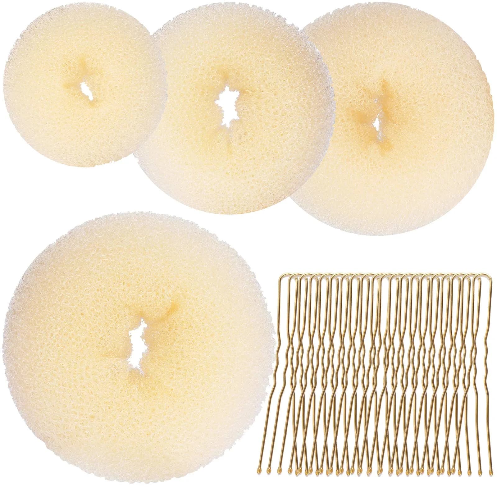 Teenitor Hair Bun Maker Set with Blonde Bobby Pins | Extra-Large, Large, Medium, Small Sizes for All Hair Types — A-Blonde