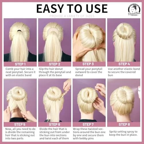 Teenitor Hair Bun Maker Set with Blonde Bobby Pins | Extra-Large, Large, Medium, Small Sizes for All Hair Types thumbnail 6