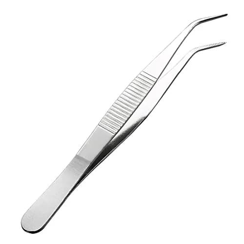 uxcell Curved Pointed Serrated Tweezers 14cm (5.5 Inch) | 2 Pcs Stainless Steel Utility Tool thumbnail 4
