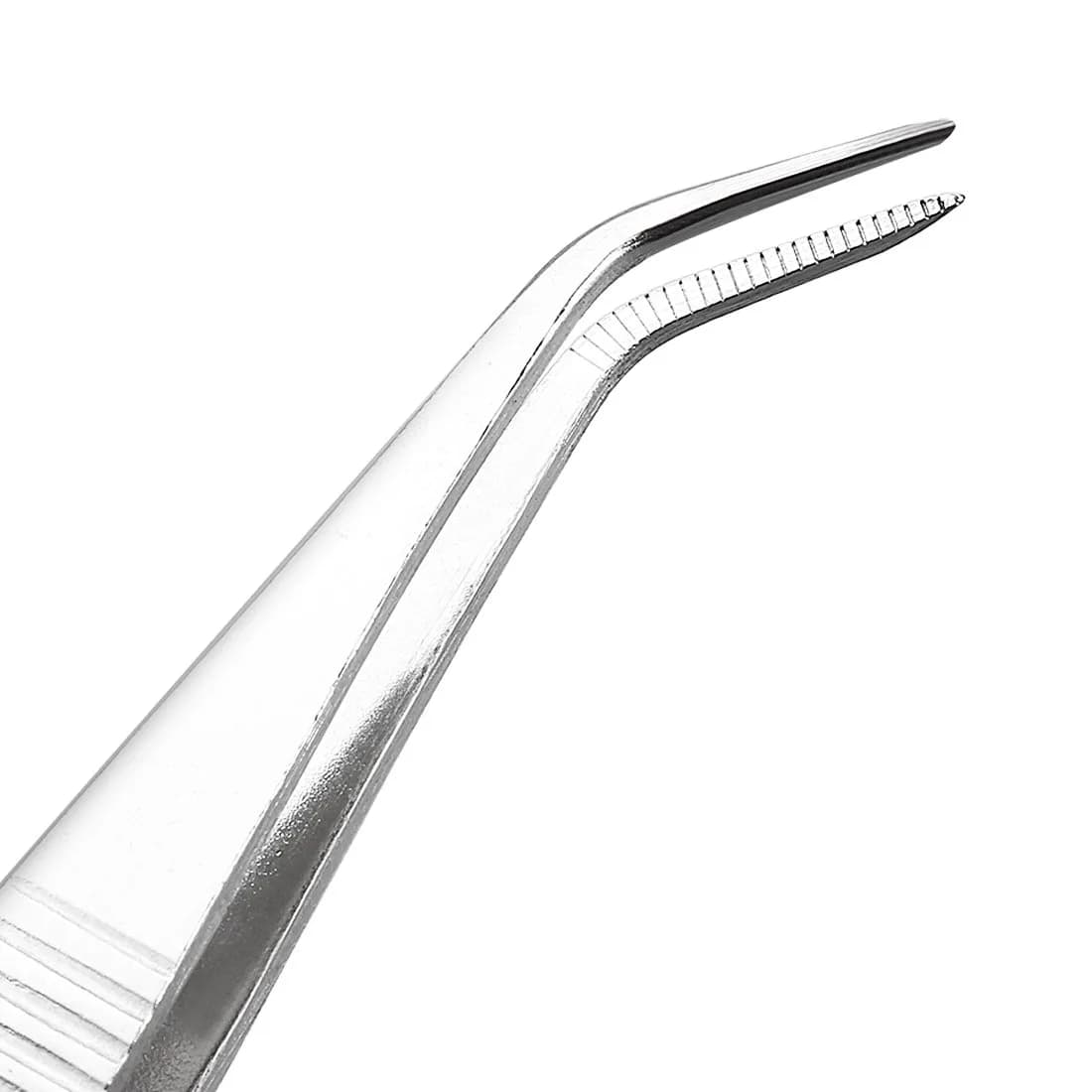 uxcell Curved Pointed Serrated Tweezers 14cm (5.5 Inch) | 2 Pcs Stainless Steel Utility Tool - view 3