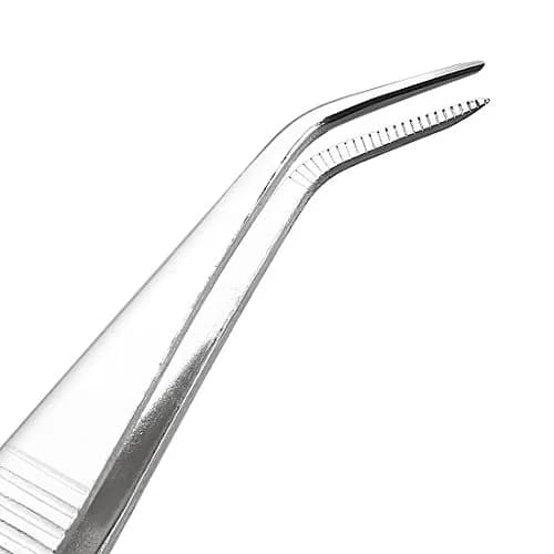 uxcell Curved Pointed Serrated Tweezers 14cm (5.5 Inch) | 2 Pcs Stainless Steel Utility Tool thumbnail 3