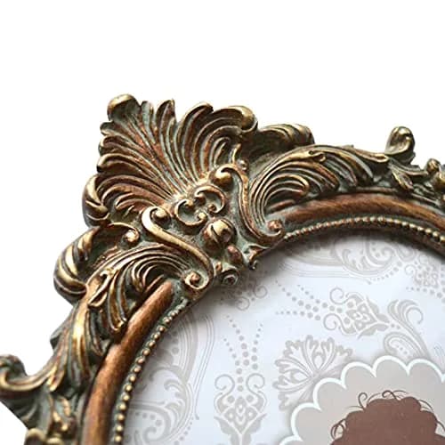 SIKOO Vintage 4x6 Picture Frame Antique Ornate Bronze Gold | Resin & Glass, Wall & Tabletop Display thumbnail 7