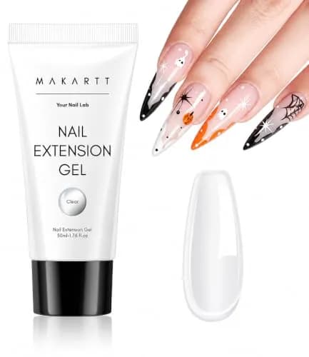 Makartt Clear Poly Nail Gel 50ML for Extensions, Overlays | Professional Salon Quality for DIY Nail Art thumbnail 1