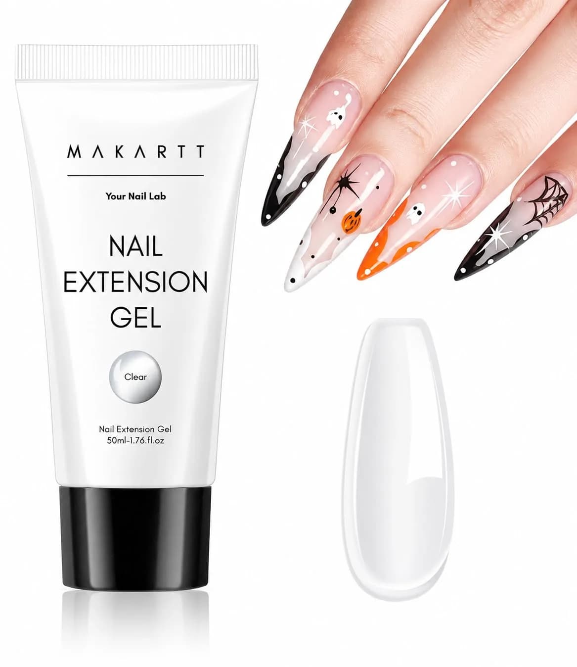 Makartt Clear Poly Nail Gel 50ML for Extensions, Overlays | Professional Salon Quality for DIY Nail Art - main product image