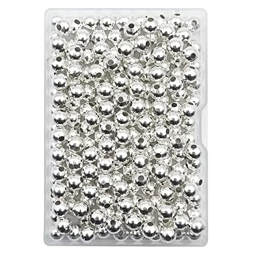INSPIRELLE Silver Iron Metal Spacer Bead 8mm | Round Jewelry Beads for Crafts thumbnail 1