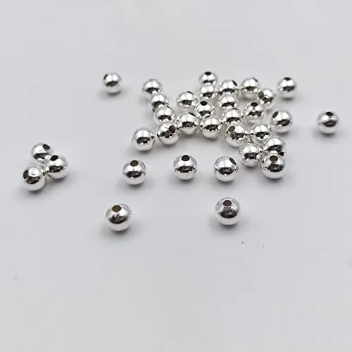 INSPIRELLE Silver Iron Metal Spacer Bead 8mm | Round Jewelry Beads for Crafts thumbnail 2