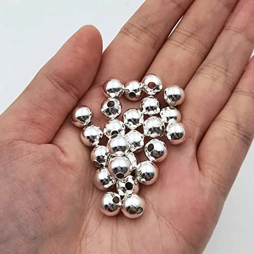INSPIRELLE Silver Iron Metal Spacer Bead 8mm | Round Jewelry Beads for Crafts thumbnail 3