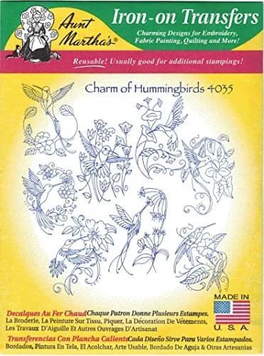 Aunt Martha's Charm of Hummingbirds Iron-On Transfer 18x24in Multicolor | Embroidery & Fabric Art thumbnail 2