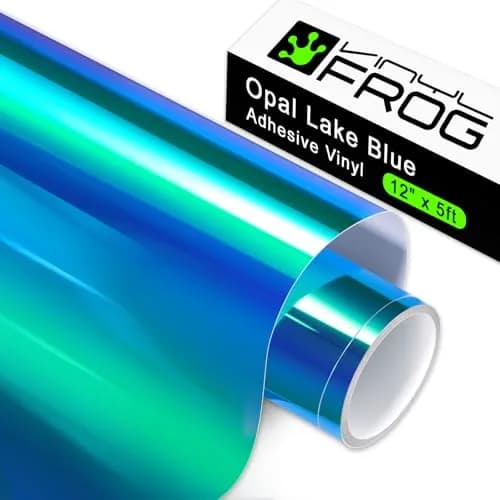VINYL FROG Opal Lake Blue Holographic Adhesive Vinyl Roll 30cm x 152cm (1ft x 5ft) | Permanent Craft Vinyl for DIY Projects thumbnail 1