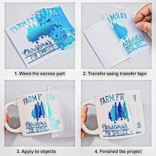 VINYL FROG Opal Lake Blue Holographic Adhesive Vinyl Roll 30cm x 152cm (1ft x 5ft) | Permanent Craft Vinyl for DIY Projects thumbnail 4