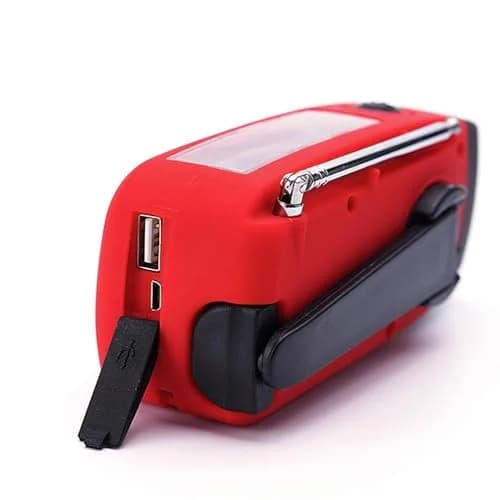 TFTDOUP Emergency Weather Radio with Flashlight & Phone Charger, Red, 2000mAh Battery | AM/FM/NOAA Broadcasts thumbnail 6