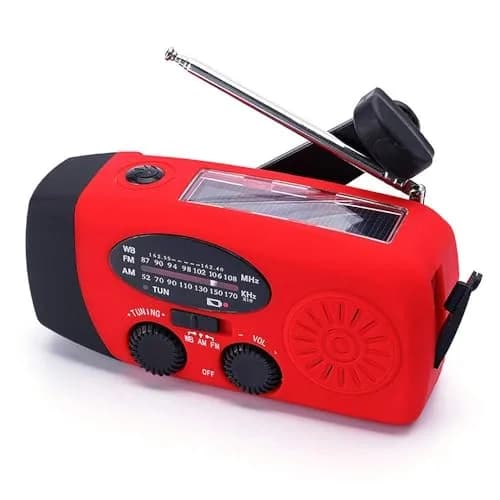 TFTDOUP Emergency Weather Radio with Flashlight & Phone Charger, Red, 2000mAh Battery | AM/FM/NOAA Broadcasts thumbnail 2