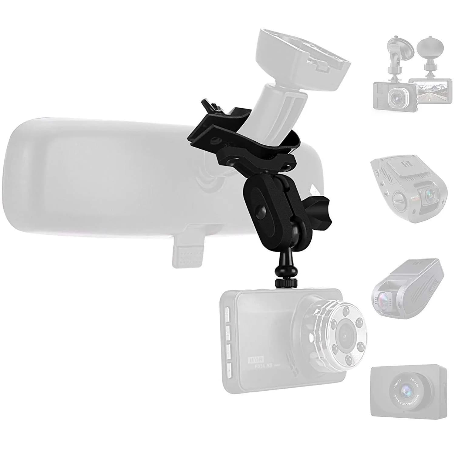 SoeKoa Dash Cam Mirror Mount with 16 Joints | 360° Rotation, Compatible with Most Dash Cams