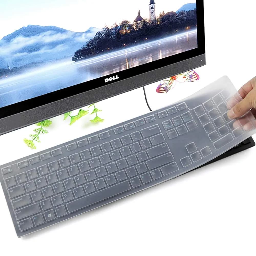 CaseBuy Clear Silicone Keyboard Cover for Dell KB216/KM636 US Layout | 0.3mm Thin - main product image