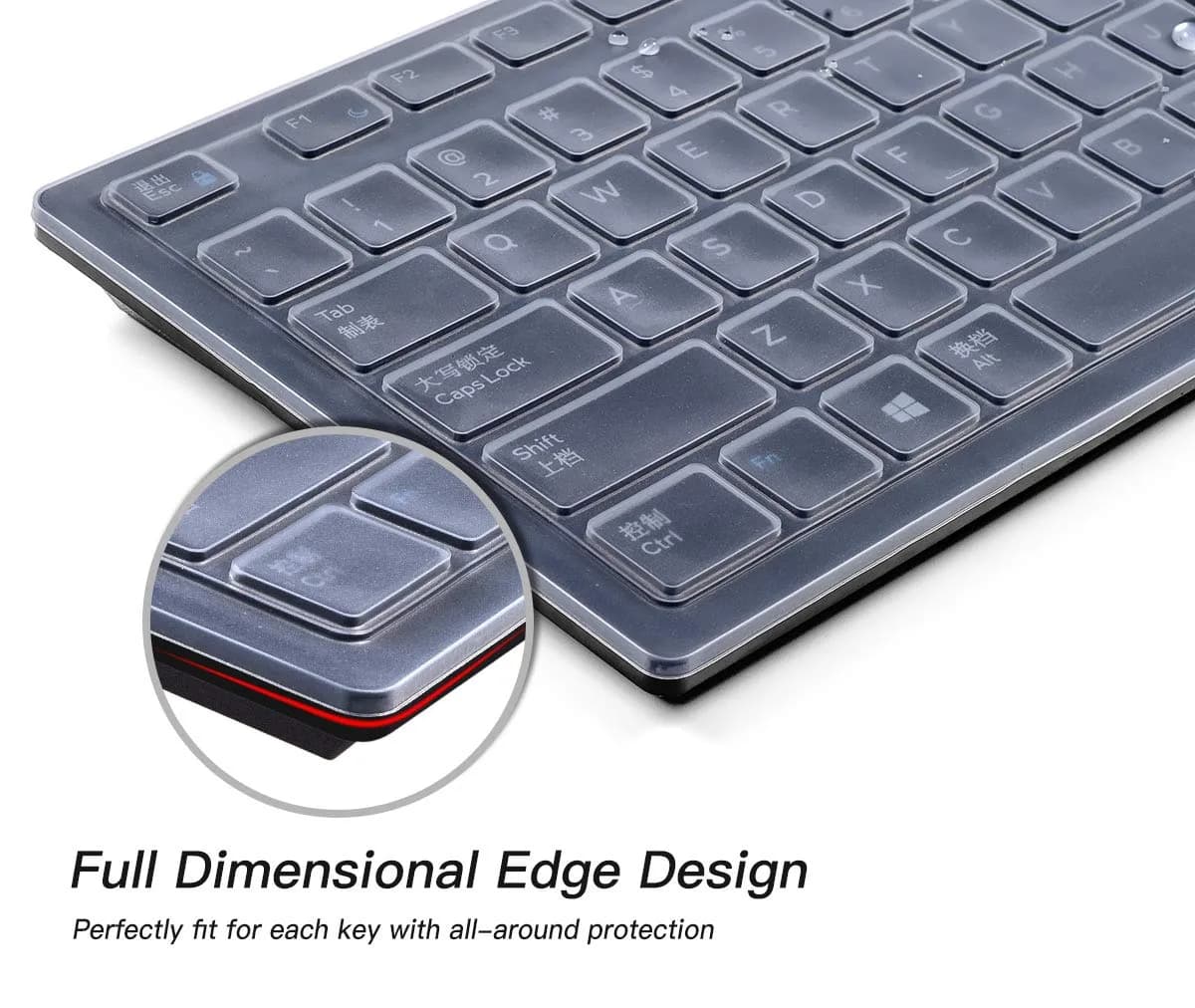 CaseBuy Clear Silicone Keyboard Cover for Dell KB216/KM636 US Layout | 0.3mm Thin - view 3