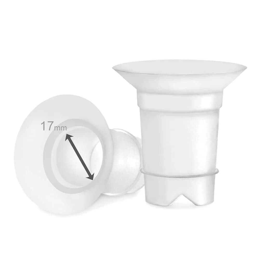 Maymom 17mm Flange Inserts for Medela 24mm Shields | BPA-Free Silicone, 2-Pack - main product image