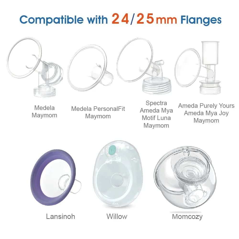 Maymom 17mm Flange Inserts for Medela 24mm Shields | BPA-Free Silicone, 2-Pack - view 2