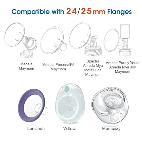 Maymom 17mm Flange Inserts for Medela 24mm Shields | BPA-Free Silicone, 2-Pack thumbnail 2