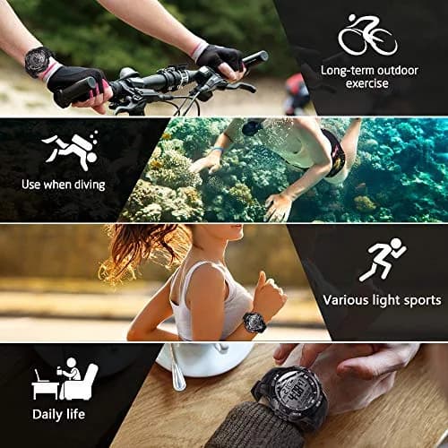 TEKMAGIC Digital Diving Watch 45mm Water-Resistant 10 ATM | Unisex Sport Wristwatch with LCD Screen thumbnail 8