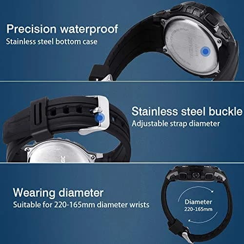 TEKMAGIC Digital Diving Watch 45mm Water-Resistant 10 ATM | Unisex Sport Wristwatch with LCD Screen thumbnail 9