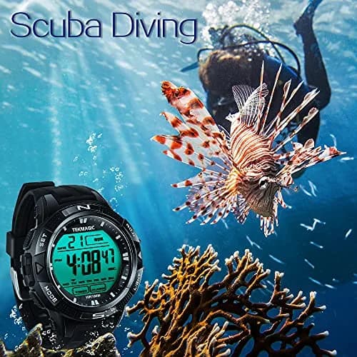 TEKMAGIC Digital Diving Watch 45mm Water-Resistant 10 ATM | Unisex Sport Wristwatch with LCD Screen thumbnail 2