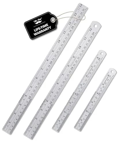 Mr. Pen Metal Straight Edge Ruler Set 4 pcs | 15.2cm, 20.3cm, 30.5cm, 35.6cm (6"-14") thumbnail 1