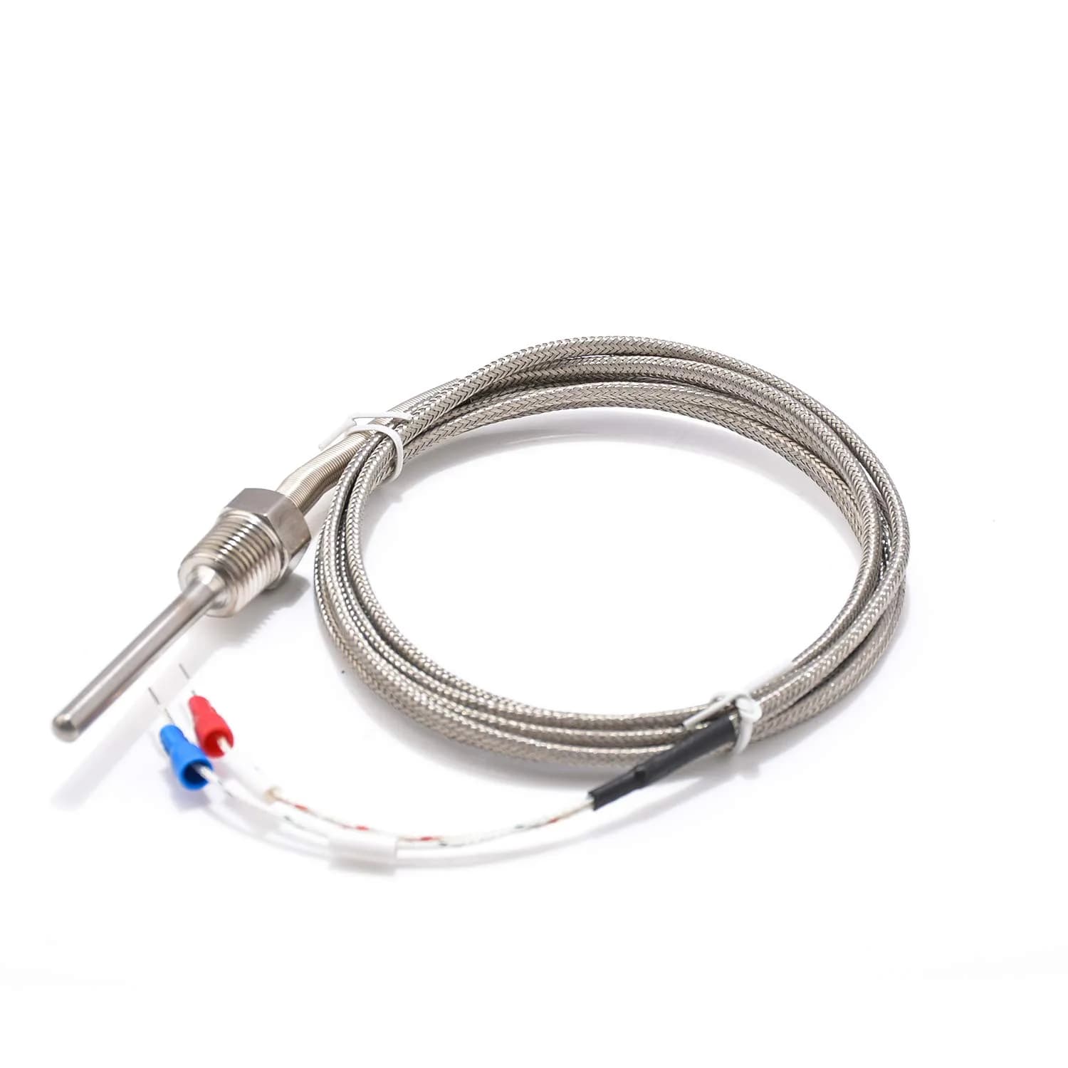 Jaybva K Type Thermocouple Probe 50mm (1.97") 2m Cable | Waterproof Stainless Steel Sensor for PID Controllers — 1/4" K Type