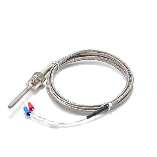 Jaybva K Type Thermocouple Sensor Probe 0-500℃ (50mm Length, 2m Shielded Wire) | Waterproof Industrial Temperature Measurement thumbnail 1