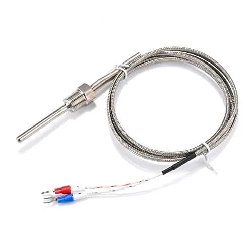 Jaybva K Type Thermocouple Sensor Probe 0-500℃ (50mm Length, 2m Shielded Wire) | Waterproof Industrial Temperature Measurement thumbnail 2