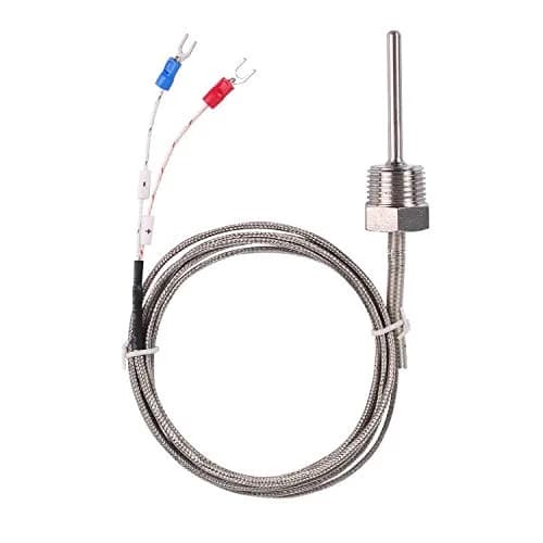 Jaybva K Type Thermocouple Sensor Probe 0-500℃ (50mm Length, 2m Shielded Wire) | Waterproof Industrial Temperature Measurement thumbnail 1