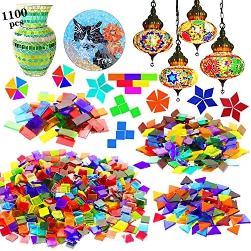 Csdtylh 1100 Pcs Glass Mosaic Tiles | Bulk Craft Supplies for Home & Art Projects thumbnail 1