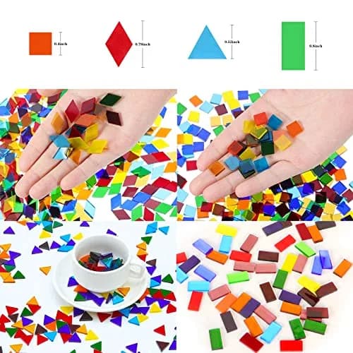 Csdtylh 1100 Pcs Glass Mosaic Tiles | Bulk Craft Supplies for Home & Art Projects thumbnail 2
