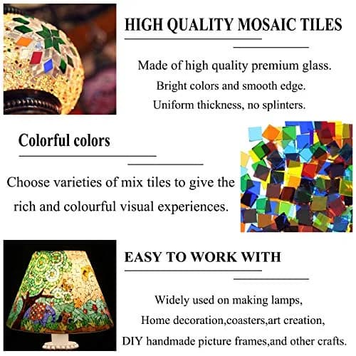 Csdtylh 1100 Pcs Glass Mosaic Tiles | Bulk Craft Supplies for Home & Art Projects thumbnail 3