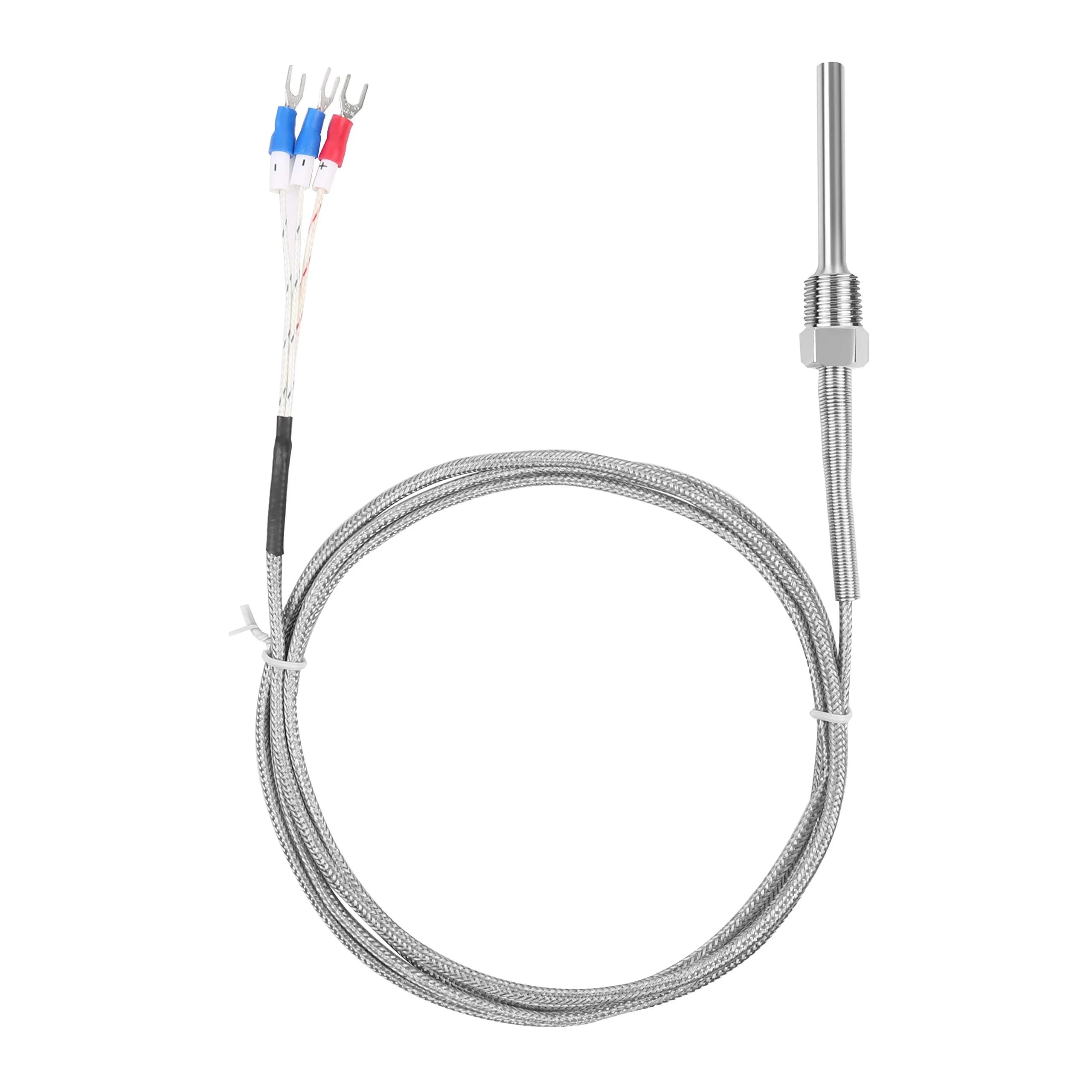 Jaybva Waterproof RTD PT100 Temperature Sensor 2m (78.7 inch) | Industrial Grade 3-Wire Thermistor Probe for PID Controllers