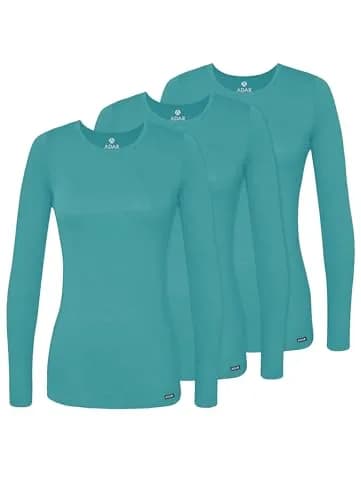 ADAR Medical Uniforms Underscrubs for Women 3 Pack - Long Sleeve Comfort Tee - M | Soft, Professional & Stylish thumbnail 1