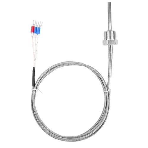 Jaybva Waterproof RTD PT100 Temperature Sensor Probe -50~500℃ | 3-Wire Stainless Steel NPT1/2" Pipe Thread with 2m Shielded Wire thumbnail 2