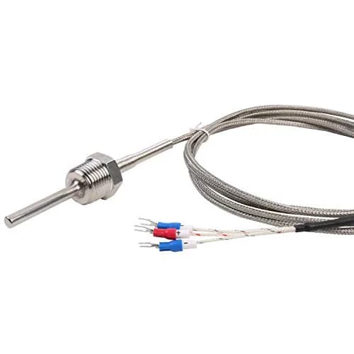 Jaybva Waterproof RTD PT100 Temperature Sensor Probe -50~500℃ | 3-Wire Stainless Steel NPT1/2" Pipe Thread with 2m Shielded Wire thumbnail 3