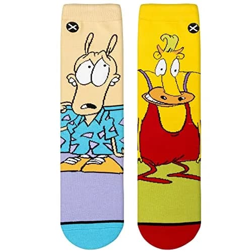 Odd Sox Rocko & Heffer Nickelodeon Cartoon Crew Socks Large | Fan & Collector Favorite thumbnail 2