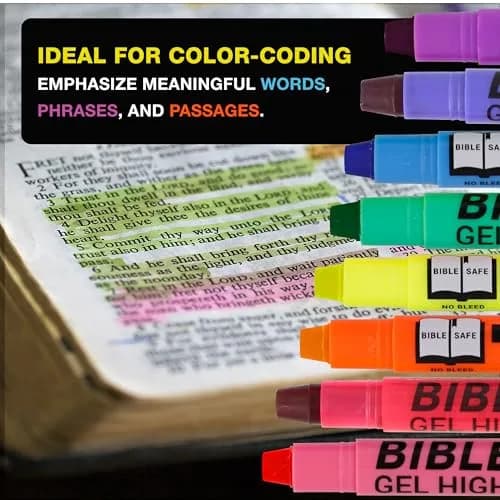 US Office Supply Bible Safe Highlighter Set of 16 | No Bleed Pastel Gel Markers for Bible Study & Journaling thumbnail 4