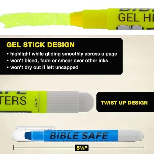 US Office Supply Bible Safe Highlighter Set of 16 | No Bleed Pastel Gel Markers for Bible Study & Journaling thumbnail 3