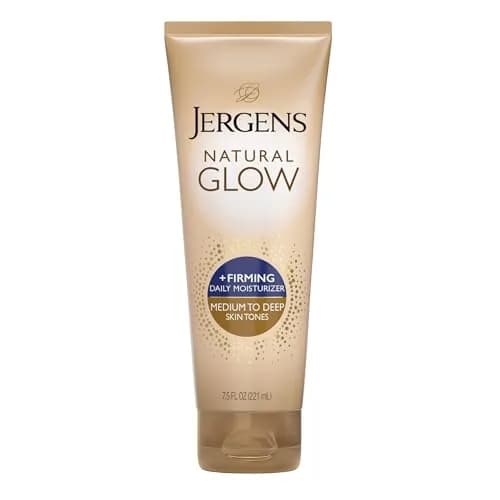 Jergens Natural Glow + Firming Daily Moisturizer Medium to Tan Skin Tones 222ml (7.5 Fl Oz) | Gradual Sunless Tanner with Cellulite Reduction thumbnail 1