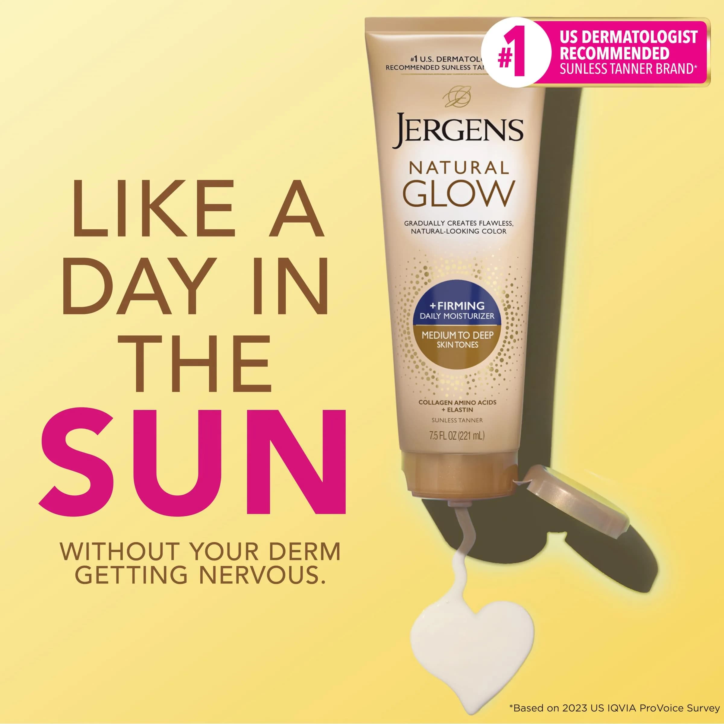 Jergens Natural Glow +Firming Body Lotion for Medium to Deep Skin Tones, 7.5 Fl Oz - USA Import - view 2