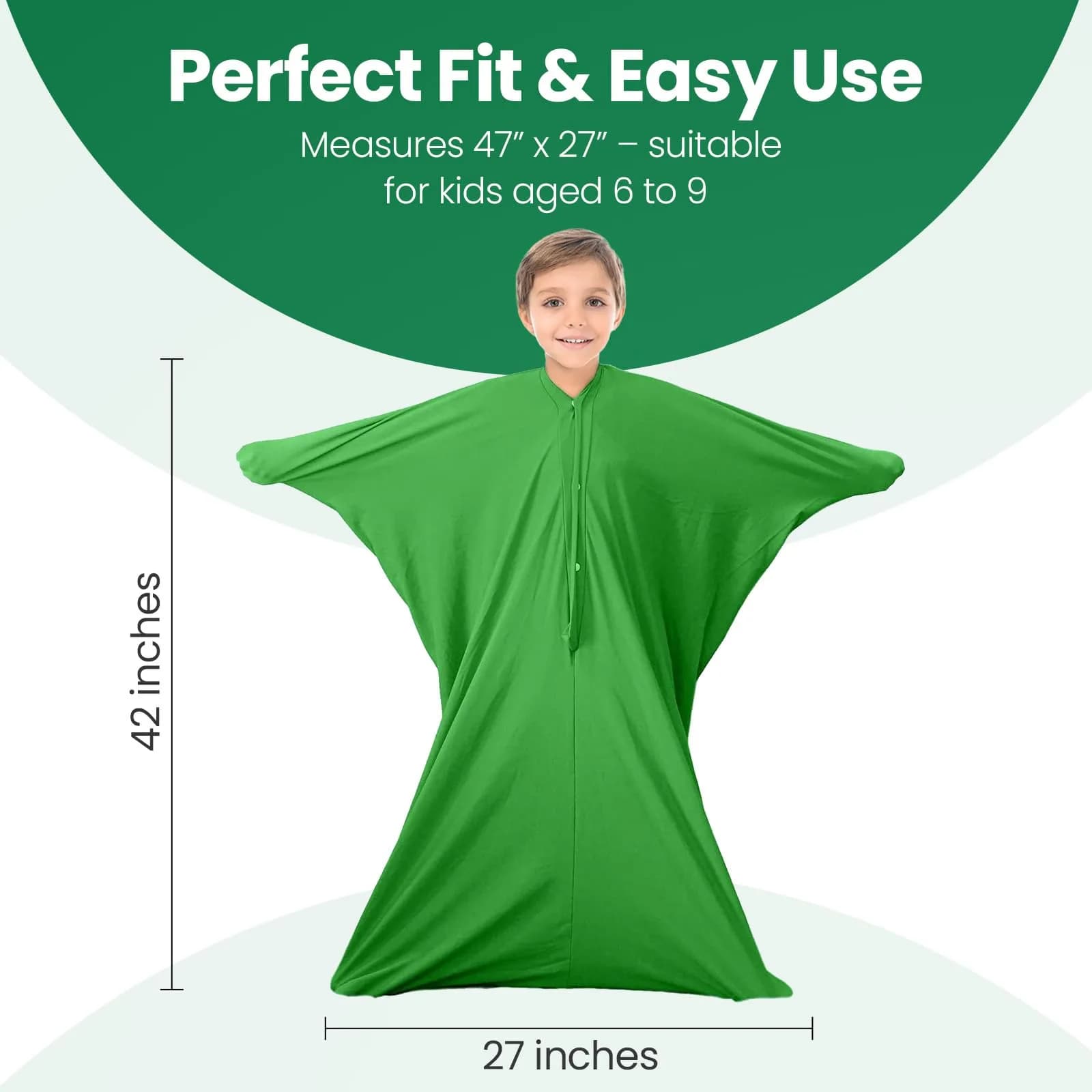 Sensory4U Medium Green Body Sock | Calming Compression Sack for Kids 6-9 Years - view 5